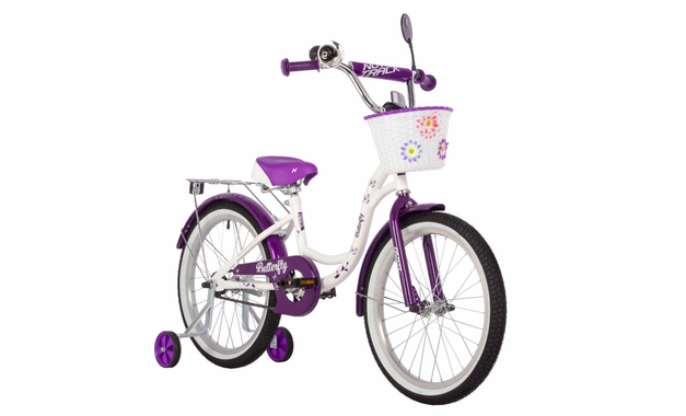 NOVATRACK BUTTERFLY 2022, рама 12", белый-фиолетовый