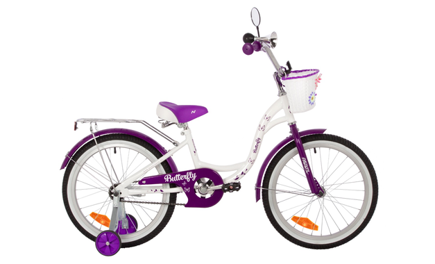 NOVATRACK BUTTERFLY 2022, рама 12", белый-фиолетовый